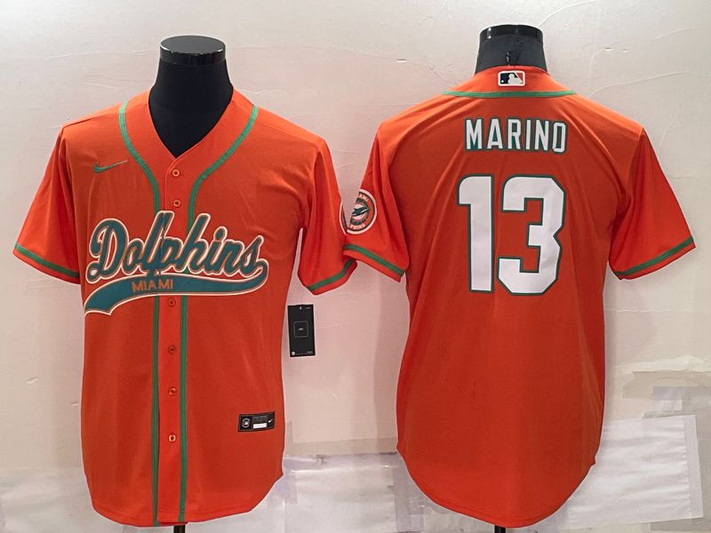 Men Miami Dolphins #13 Marino Orange Nike Co branded Jersey->miami dolphins->NFL Jersey